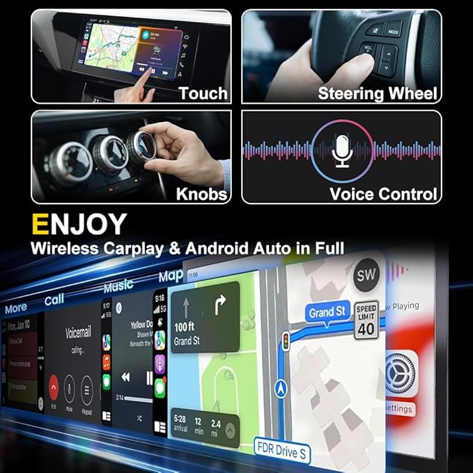 2 in 1 Wireless CarPlay Adapter, Android Auto Plug&Play CarPlay Dongle Converts Wired to Wireless with USB&USB-C/Type-C, Fast Auto-Connect, Stable Control & No Delay, for iOS 10+/Android 11+