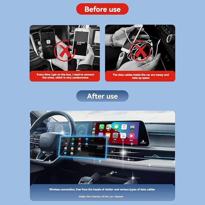 Ultra3 2in1 Wireless Carplay Android Auto/Carplay USB Dongle Smart AI Box Adapter Wired Carplay to Wireless