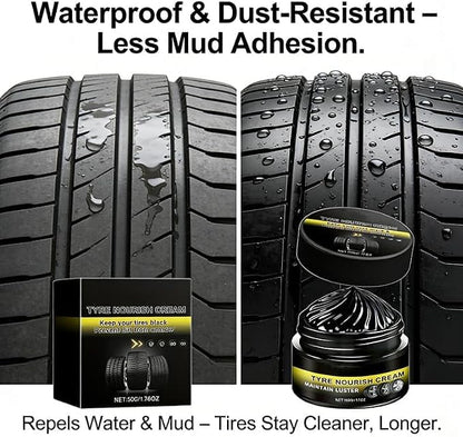 Tyre Nourish Cream for Tires,Tire Nourish Cream,Tire Wax Black,Restores Black Gloss,Shine,for Car Tires(2Pcs)