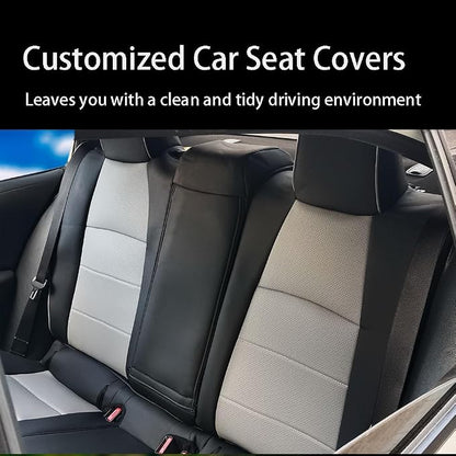 CocheFamilia Custom Fit Corolla Car Seat Covers for Select 2023 2024 2025 Toyota Corolla Hybird LE - Full Set,Leather (Black and Grey)