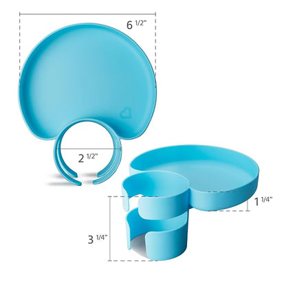 Munchkin Carseat Tray with Miracle 360 Sippy Cup for Toddlers 1-3 - Travel & Road Trip Accessory for Kids, Mess-Free Snacking and Spill Proof Drinking in The Car, Blue