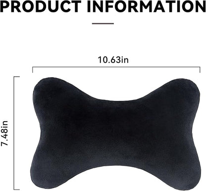 Car Headrest Pillow, Soft Comfortable Memory Foam Automotive Neck Pillow Cushion for Neck Pain Pressure Relief, Universal Fit (Black)