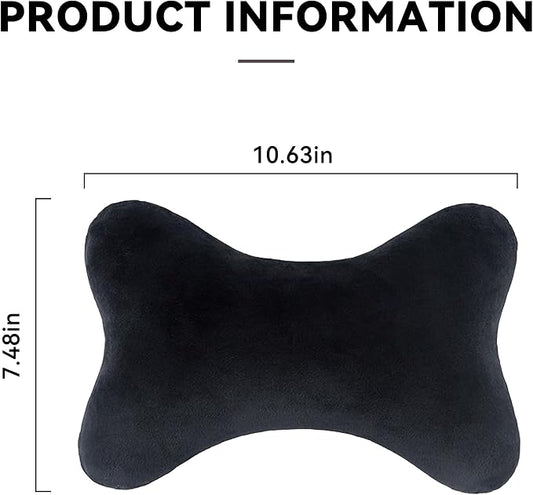 Car Headrest Pillow, Soft Comfortable Memory Foam Automotive Neck Pillow Cushion for Neck Pain Pressure Relief, Universal Fit (Black)