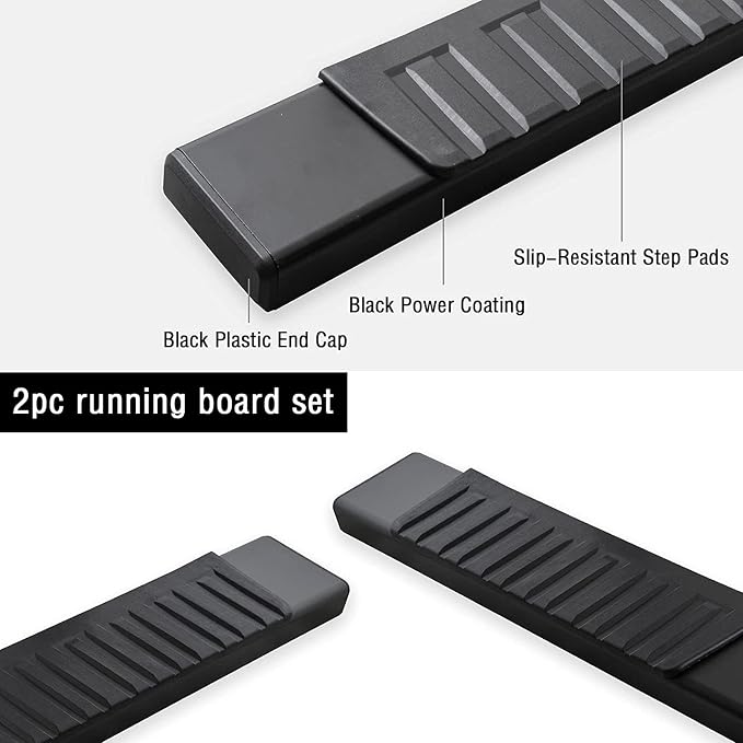 COMNOVA 6 Inches Running Boards& Steps Step Bars Compatible with 2019-2026 Chevy Silverado 1500, 2020-2026 Silverado/Sierra 2500HD 3500HD Crew Cab, A Pair Running Boards for Silverado Crew cab.