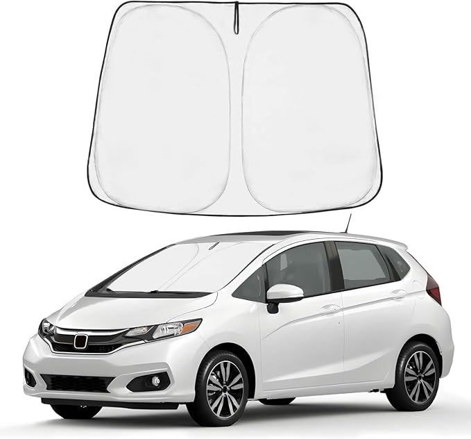 Proadsy 2026 Upgrade Front Windshield Sun Shade Foldable Sunshade Protector Custom Honda Fit 2007-2024 Fit Accessories