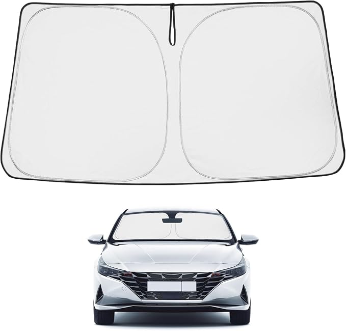 Proadsy Windshield Sun Shade for Hyundai Elantra 2021-2025 2026 4-Layer Foldable Front Sunshade Protector Sun Visor Blocks UV Rays Keep Car Cooler
