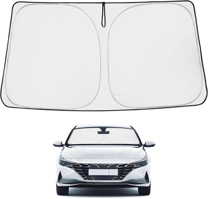 Proadsy Windshield Sun Shade for Hyundai Elantra 2021-2025 2026 4-Layer Foldable Front Sunshade Protector Sun Visor Blocks UV Rays Keep Car Cooler