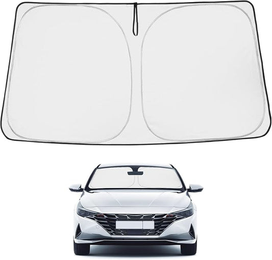 Proadsy Windshield Sun Shade for Hyundai Elantra 2021-2025 2026 4-Layer Foldable Front Sunshade Protector Sun Visor Blocks UV Rays Keep Car Cooler