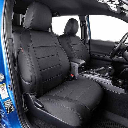 EKR Custom Fit Tacoma Neoprene Car Seat Covers for Toyota Tacoma 2012 2013 2014 2015 (Regular Seats)- Truck Seat Covers Full Set,Neoprene (Black)