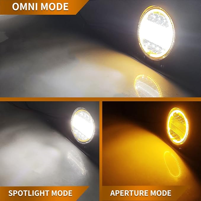 LED Light Pods,KaiDengZhe 72W 4.5" LED Work Light with Amber Strobe Halo Ring Off Road Pods Spot Flood Combo Lights Off Road Driving Fog Lights 12V -36V LED for Truck Pickup Jeep SUV ATV UTV-4PCS
