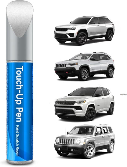 Touch Up Paint Compatible with Jeep Exact Match Touch Up Paint Car Scratch Repair (Bright White(PW7/GW7) Compatible with Cherokee/Compass/Grand Cherokee/Grand-Wagoneer/Patriot/Wagoneer/Wrangler-JK/Wrangler-JK-Unlimited)