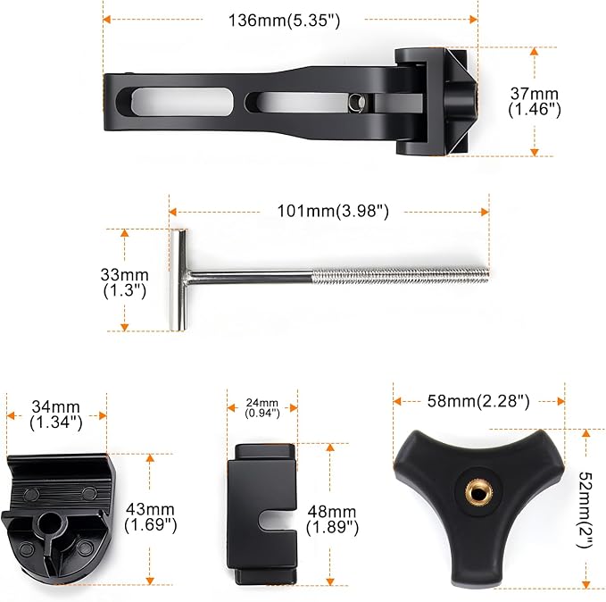 Truck Tonneau Cover Replacement Installation Accessory for Hard Tri-fold & Quad-fold Truck Bed Cover Include Nut, T-Bolt(T-bar), Tonneau Cover Clamp, 4X Rear Clamp