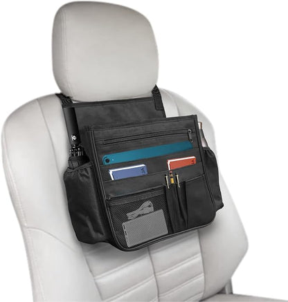 Boczif Car Backseat Organizer, Hanging Passenger Seat Storage Bag, Car Front Seat Organizer for Office Kids Suplly,Truck Cab Organizer with Separately Pokect for Laptop, Multiple Pockets, Cup Holders