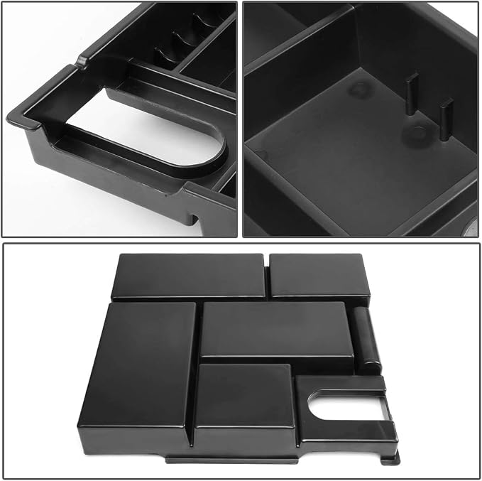 DNA MOTORING ZTL-Y-0019 Center Console Armrest Organizer Tray Compatible with 14-19 Tundra, Black