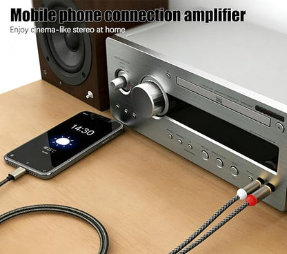 USB C to RCA Cable Audio Auxiliary Adapter, Stereo Y Splitter Adapter for Select Ideal for Powering Cars, Speakers, etc. （6.6 Feet）