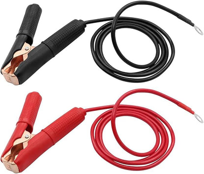 2 Pcs Alligator Clips Booster Jumper Cable 50A-3.3 ft 13 AWG Alligator Clips Booster Jumper Cable，for 12V/ 24V Car Battery Charging Jumper Cable