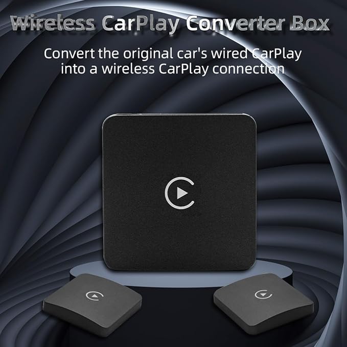Car Wireless Carplay Box Wireless Android Auto Converter Box 5.0 Bluetooth Support Wireless Carplay Adapter Compatible for Automobile Player Black