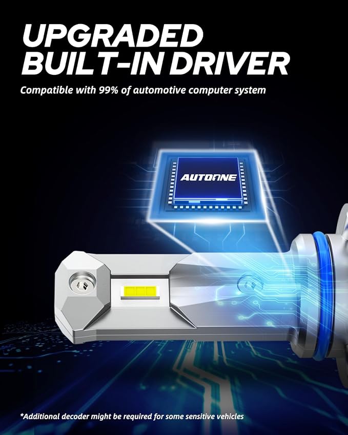 AUTOONE 9005/HB3 LED, 1000% Brightness Fanless Plug and Play No Flicker Automotive 9005 Light Bulb Replacement for Halogen