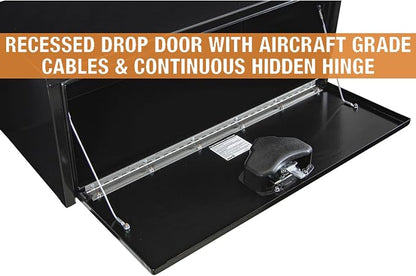 Buyers Products 1703305 Black Steel Underbody Truck Tool Box – 14 x 16 x 36 Inch - Truck Bed & Underbelly RV Storage Box, Locking T-Latch, Weather-Resistant, Heavy-Duty Flatbed Job Box, Made in USA
