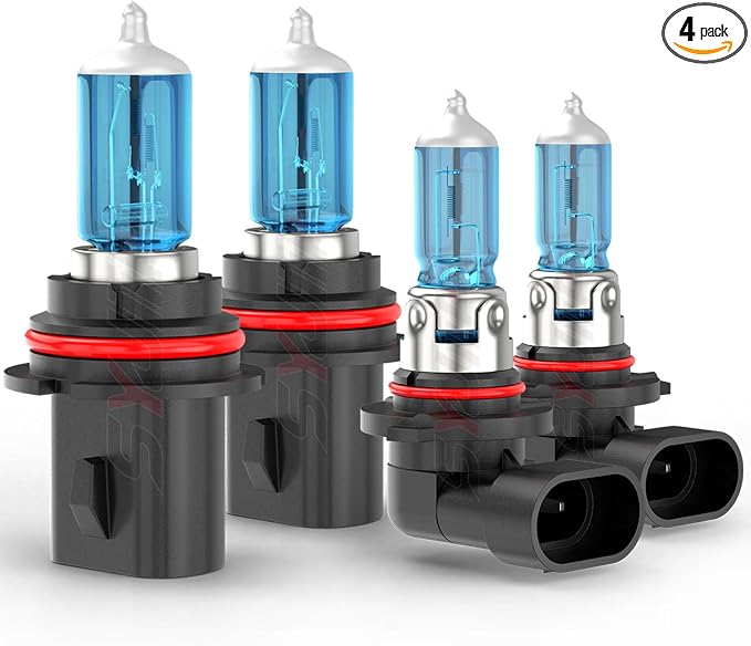 Headlight Bulbs Compatible for Ford Explorer Sport Trac 2001 2002 2003 2004 2005, HB5 9007 High Low Beam 9145 Fog Light Halogen Lights, 6000K White, 300% Brightness, Plug N Play, Pack of 4