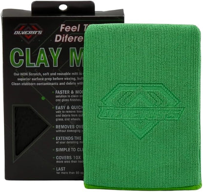 Clay Bar Mitt for Auto Detailing - Fine-Grade Scratch-Free Synthetic Clay Bar - Removes Contaminants, Overspray & Brake Dust - Paint Prep Cleaner for Cars, Boats, Bikes, Glass, & Wheels - 50+ Uses