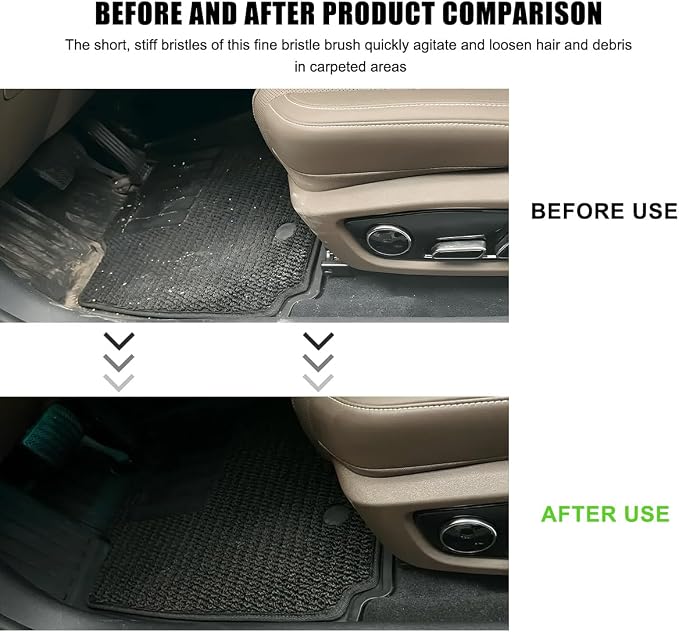 Car Carpet Cleaning Brush, 8.5-Inch Tire Cleaner Scrub Brushes with Stiff Bristles, Wheel Hub Scrub Brush Exterior Washing Supplies for Sedan SUV Truck, Car Accessories (Khaki)