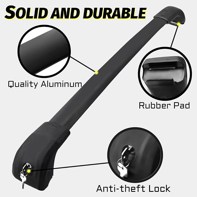 Gdydi 220lbs Car Roof Rack Cross Bars Compatible with 2019-2025 Hyundai Palisade SE SEL XRT (Fit for Flush Side Rails), Aluminum Lockable Roof Cross Bars for Kayak Bike Rooftop Cargo Carrier Bag