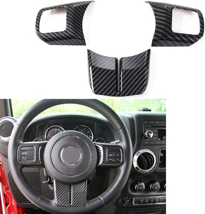 RT-TCZ for Jeep JK Interior Trim Kit Black, JKU Center Console Dashboard Panel Trim Cover for Jeep Wrangler JK JKU 2011-2017 Black ABS Carbon Fiber Interior Accessories 10pcs