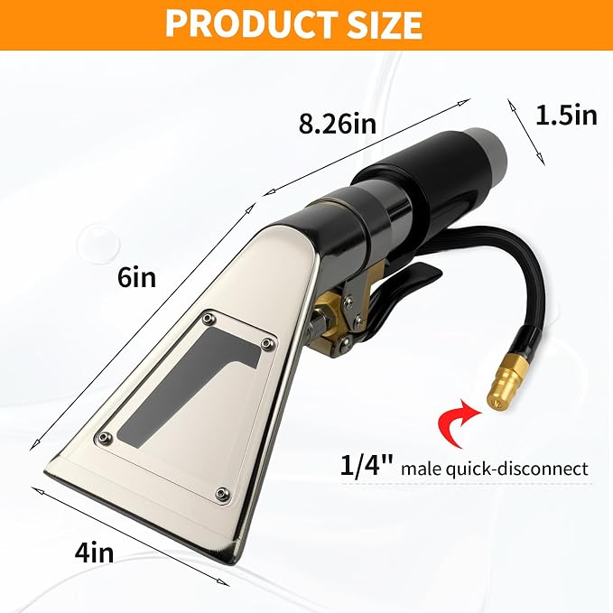 Upgrade Extractors Upholstery Detailing Tool with Viewing Window, Auto Detailing Tools Hand Wand, Carpet Cleaning Extractor with Clear Head for Mytee/ShopVac & Most Portable Carpet Attachment