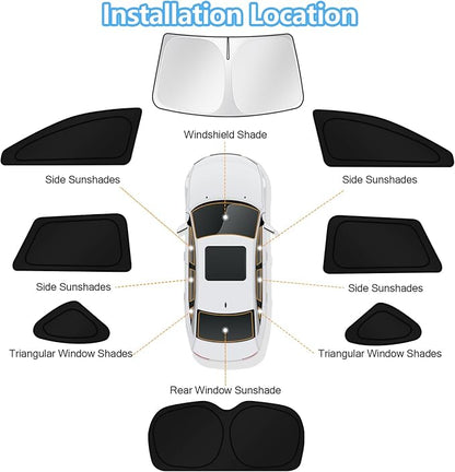 KUST Car Window Shades for Subaru Outback Wagon 2015-2018 2019 Windshield Sun Shade Side Window Cover UV Block Privacy Protection Accessories for Camping Blackout Rear Back Full Set 8PCS