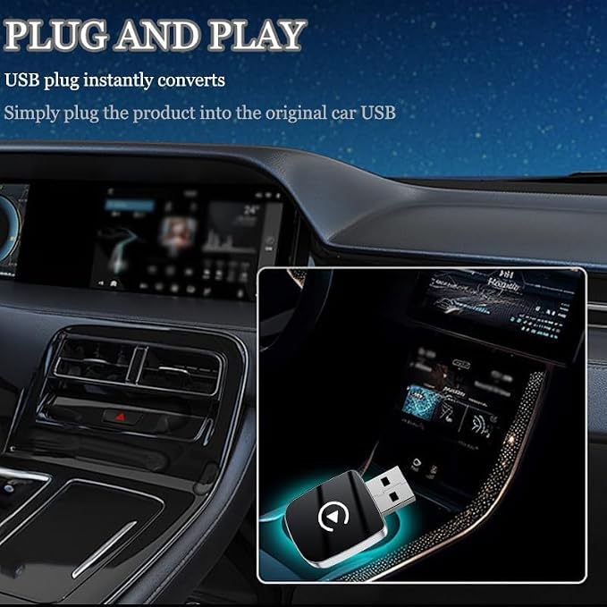Wireless CarPlay Adapter for Honda Motor Africa Twin 2020-2025 2026, Convert Wired to Wireless CarPlay Adapter Plug and Play, Fast Auto-Connect,Black