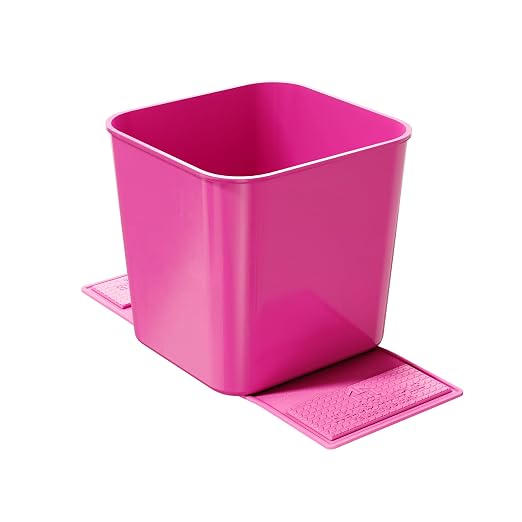 Car Trash Can – Leakproof 1.4 Gallon Compact Garbage Bin with Stability Flap & Anti-Slip Base | Portable Trash Holder for Cars, Trucks, SUVs, Minivans – Includes Trash Bags (Pink, Large)