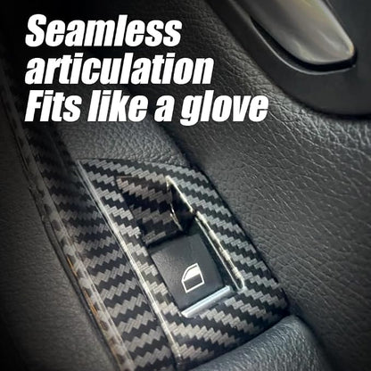 7PCS Carbon Fiber Interior Door Handle Cover Kit Replacement for BMW 5 Series F10 / F11 (2010-2016) 520i 523i 525i 528i 530i 535i | Driver Passenger Window Switch Panel Window Switch Covers