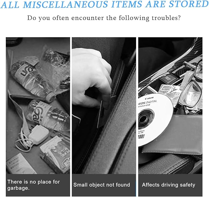 Mandark Car Seat Back Organizer, PU Leather Vehicle Backseat Hanging Storage Pocket, Multipurpose Auto Travel Essentials Accessories for Kids & Adults, Universal for Most Cars (Style 3-White)