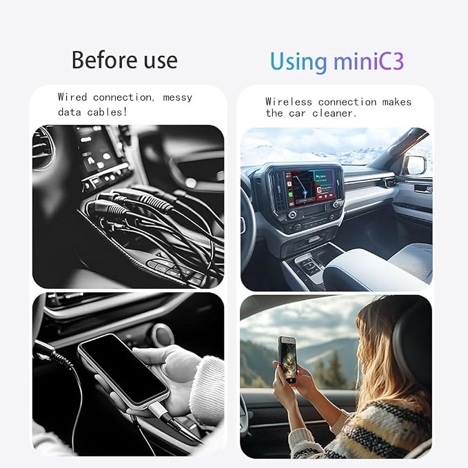 CarPlay Wireless CarPlay Adapter for iPhone for Volvo XC90 XC60 XC40 S60 V90 Accessories, Convert Wired to Wireless CarPlay Adapter (carplay Model A)