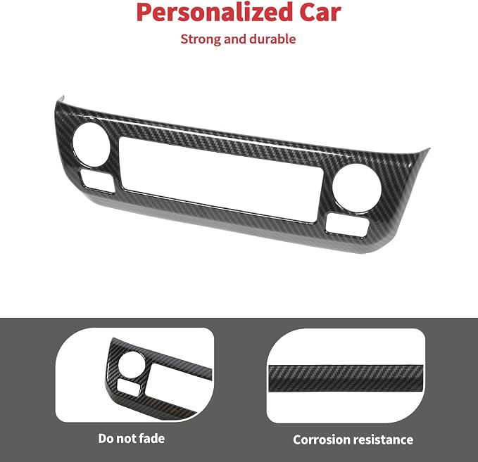 Linskip Climate Control Accent Trim Fit for 2022 2023 2024 2025 Jeep Compass, Control Panel Cover for Jeep Compass Interior Accessories(Black Carbon Fiber)