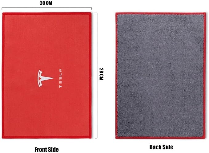 Cleaning Towel for Tesla Ultra Absorbent Microfiber Cleaning Cloth Microfiber Towels for Glass Window (Red, Pack of 1)