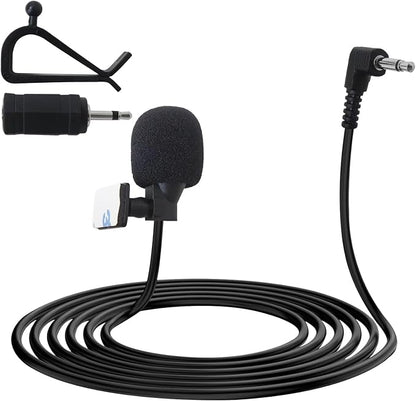 3.5mm Vehicle Microphone with Adapter Fit for Apple CarPlay Fit for Android Auto Head Units, 9.84ft Cable Length