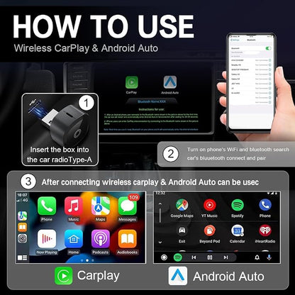 CarPlay Wireless CarPlay Adapter for iPhone for Volvo XC90 XC60 XC40 S60 V90 Accessories, Convert Wired to Wireless CarPlay Adapter (carplay Model B)
