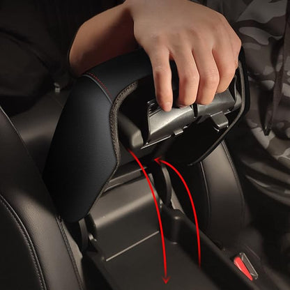 AOMSAZTO Console Covers for 2012 2013 2014 2015 Honda CRV Armrest Covers for Honda CR V Black with Red Stiches