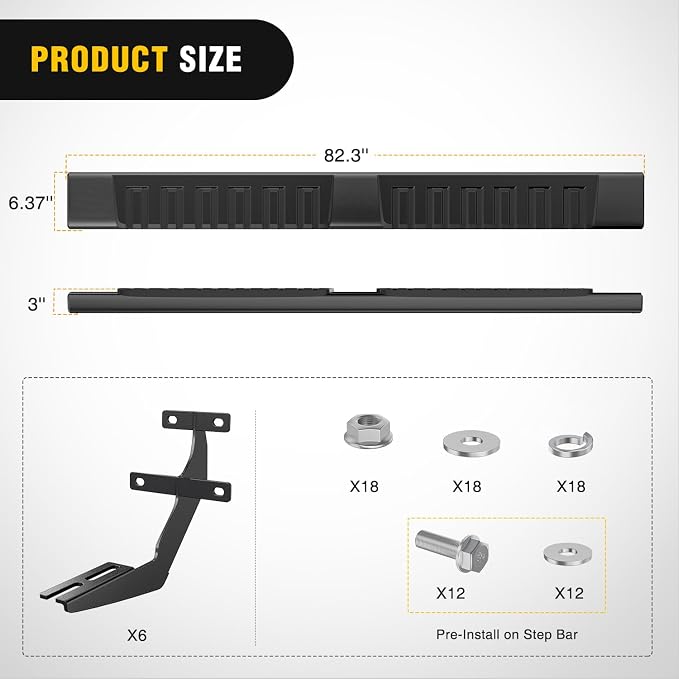 Nilight Running Boards for 2015-2026 Ford F-150 SuperCrew Cab Pickup 4 Door 2017-2026 Ford F-250 F-350 Super Duty Crew Cab 6 Inch Slip-Proof Aluminum Side Step Nerf Bars