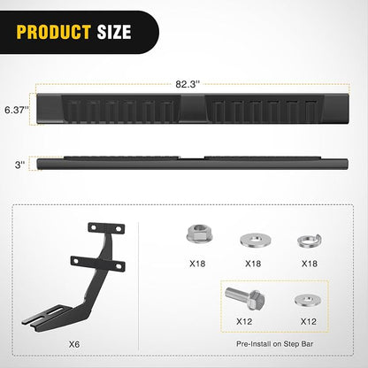 Nilight Running Boards for 2015-2026 Ford F-150 SuperCrew Cab Pickup 4 Door 2017-2026 Ford F-250 F-350 Super Duty Crew Cab 6 Inch Slip-Proof Aluminum Side Step Nerf Bars