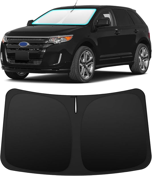 INSAUTO Custom Fit Windshield Sun Shade Accessories for Ford Edge 2007-2014, Foldable Front Window Sunshade, UV & Heat Reflector, Keeps Interior Cool, Includes Storage Bag