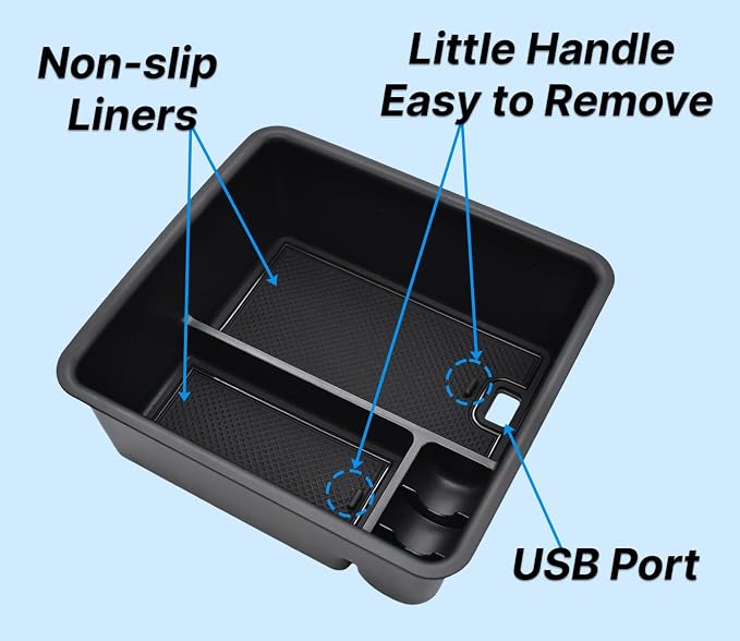 Center Console Organizer for Range Rover & Range Rover Sport 2023-2025 2026 Armrest Insert Tray Storage Box Interior Accessories (Without Refrigerator) | NOT Fit for Models with Refrigerator