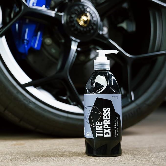 Gyeon Tire Express Satin‑Finish Tire Dressing Water Based UV Protection Self‑Cleaning Liquid, Long Lasting Factory‑Fresh Look Easy Wet Or Dry Application Deep Natural Tire Revitalizer, Exterior Use