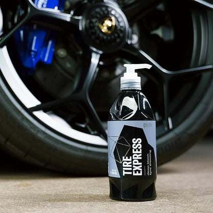 Gyeon Tire Express Satin‑Finish Tire Dressing Water Based UV Protection Self‑Cleaning Liquid, Long Lasting Factory‑Fresh Look Easy Wet Or Dry Application Deep Natural Tire Revitalizer, Exterior Use