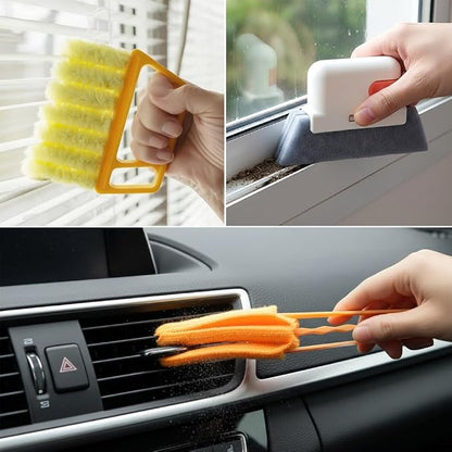 5-Pack Blind Cleaning Kit - Professional Tools for Window Blinds, Air Vents, Tracks & Fans | Extendable Handle with Washable Microfiber Brushes | All-in-One Dust Removal Set