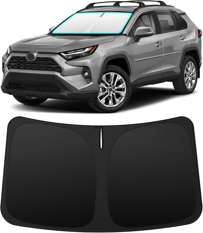 INSAUTO Custom Fit Windshield Sun Shade Accessories for Toyota RAV4 2019-2026, Foldable Front Window Sunshade, UV & Heat Reflector, Keeps Interior Cool, Includes Storage Bag