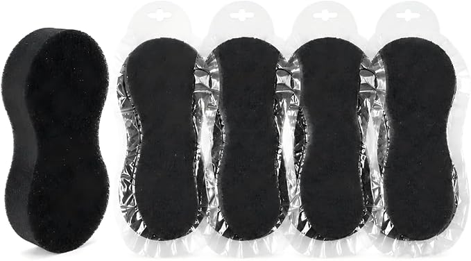 5 PCS Car Wash Sponge for Cleaning, High Density Waxing Wiping Car Sponge, Vehicle Compressed Foam Scrubber Kit, Universal Auto Easy Grip Sponges for Motorcycles Bikes Trucks SUVs (Black)