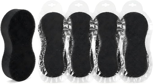 5 PCS Car Wash Sponge for Cleaning, High Density Waxing Wiping Car Sponge, Vehicle Compressed Foam Scrubber Kit, Universal Auto Easy Grip Sponges for Motorcycles Bikes Trucks SUVs (Black)